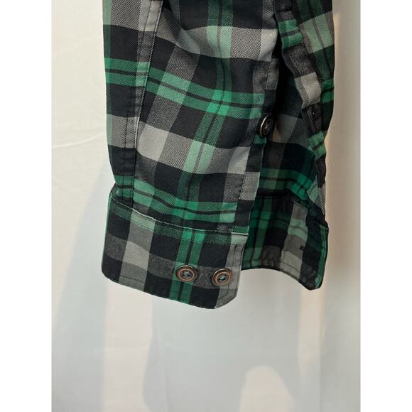 DULUTH TRADING CO AKHG Mens 2XL Long Sleeve Button Down Shirt Green Gray - Picture 9 of 10